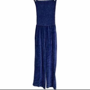 Boston Proper Velour Strapless Jumpsuit